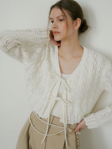 Crochet Knit Cardigan - octette - Modalova