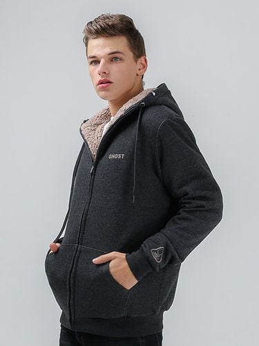 Fleece Zip-Up Hoodie - GHOST REPUBLIC - Modalova