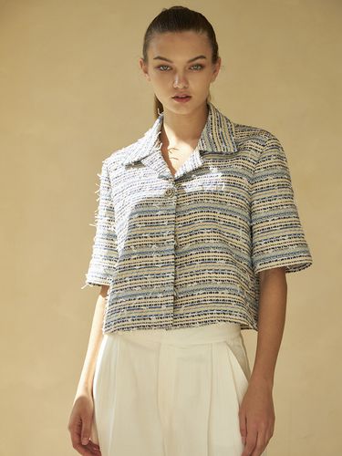 Tweed Short Jacket - Blue - DEFIN - Modalova