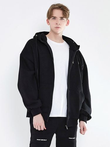 No Name Printed Turtleneck Overfit Zip-Up Hoodie - GHOST REPUBLIC - Modalova