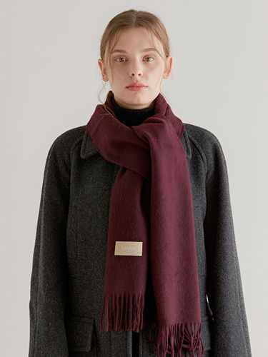 Wool Color Muffler (M007_burgundy) - halden - Modalova