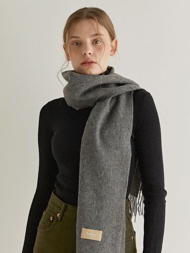 Wool Color Muffler (M007_charcoal) - halden - Modalova