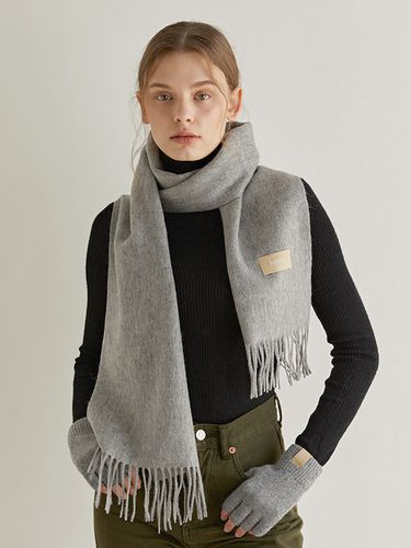 Wool Color Muffler (M007_grey) - halden - Modalova