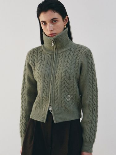 Nicole Twist Sweater Zip-up_Olive Khaki - NICK&NICOLE - Modalova