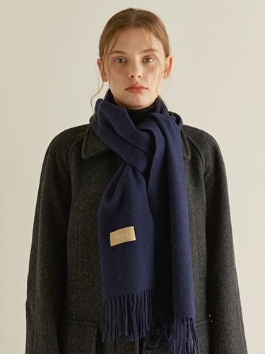 Wool Color Muffler (M007_navy) - halden - Modalova