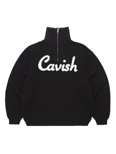 Script Logo Half Zip-up Knit Sweater [] - CAVISH - Modalova