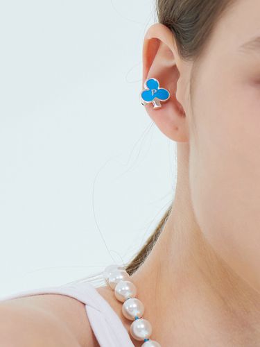 Card Clover Earcuff Earring - Blue - PICOMENT - Modalova