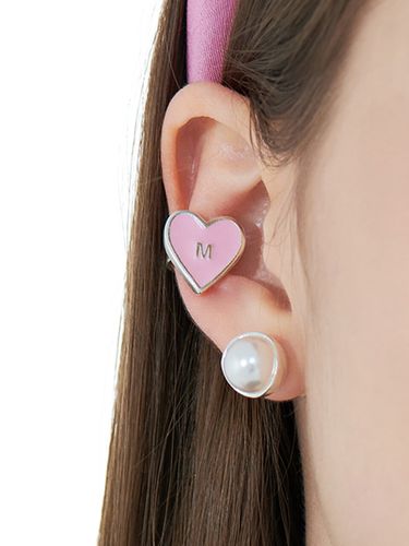 Card Heart Earcuff Earring - Pink - PICOMENT - Modalova