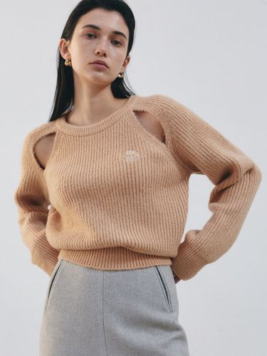 Nicole Ribbed Shoulder Cut-out Sweater_Brown - NICK&NICOLE - Modalova