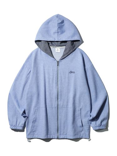 Denim Cotton Hoodie Zip-Up (2 Colors) - alvinclo - Modalova