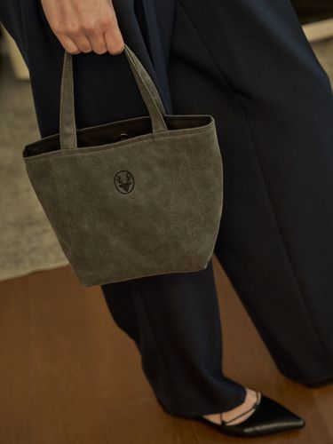 Suede Tote Bag _ Grey - DEAR MY DEER - Modalova