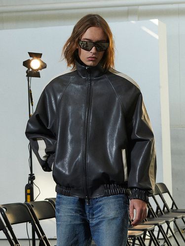 Vegan Leather Track Jacket [] - V2 - Modalova