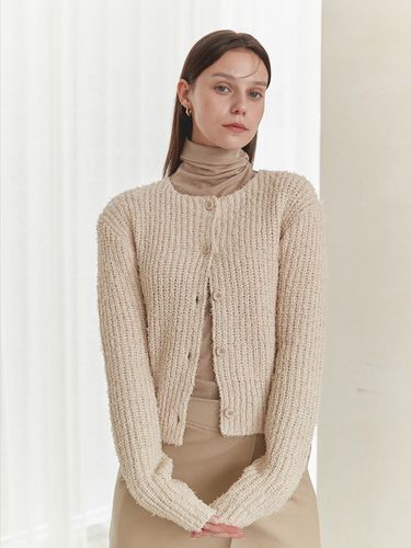 Cotton Round Cardigan _Sand Beige - MOAT - Modalova