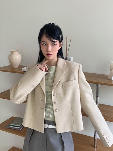 Single-breasted Dart Short Jacket _Beige - MOAT - Modalova