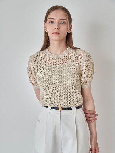 Punching Half Sleeve Pullover _Natural Beige - MOAT - Modalova