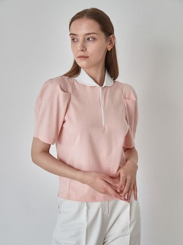 Half Zip-up Collar Top _Pale Pink - MOAT - Modalova