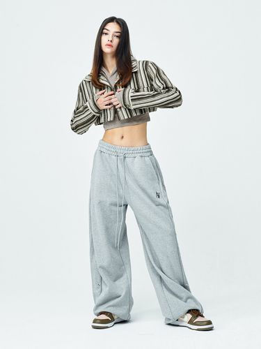 AW Logo Side Snap Sweatpants_ Melange - ATTENTIONROW FOR WOMEN - Modalova