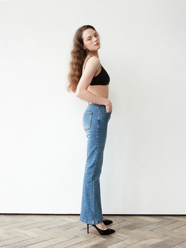 Slim Bootcut Denim Pants _Blue - MUDIDI - Modalova