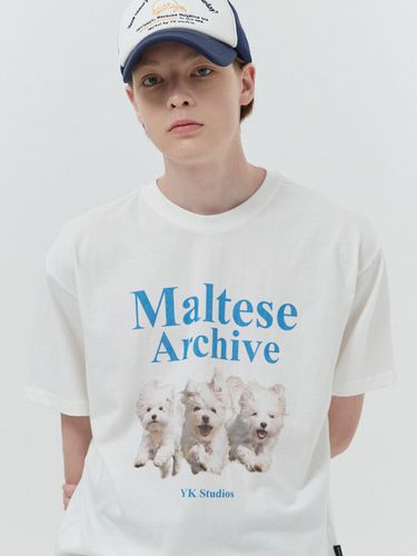 Maltese Archive T-Shirt_White Blue - WAIKEI - Modalova