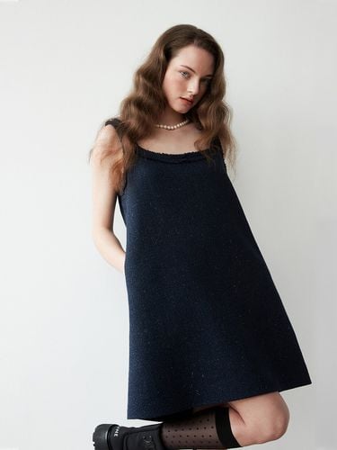 Tweed Sleeveless Dress _Navy - MUDIDI - Modalova