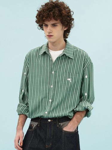 Open sleeve striped shirt green - WAIKEI - Modalova