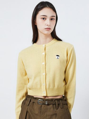 Signature Logo Wool Cardigan_Yellow - beyondcloset - Modalova