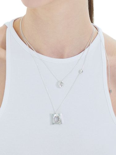 White Cubic Pendant Chain Necklace - PICOMENT - Modalova