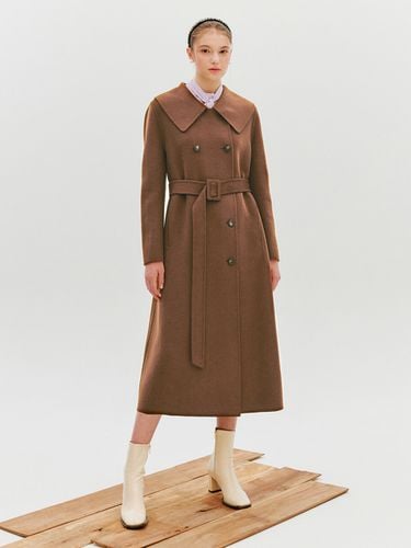 Round Wide Collar Double Long Coat - DearK - Modalova