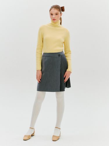 Half Pleated Mini Wrap Skirt - DearK - Modalova