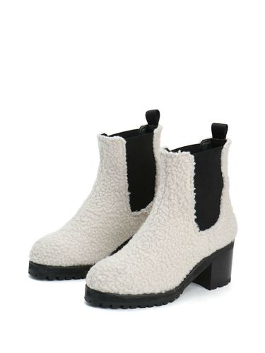 Fur Chunky Ankle Boots_Cream ADS410 - AWESOME DEW - Modalova