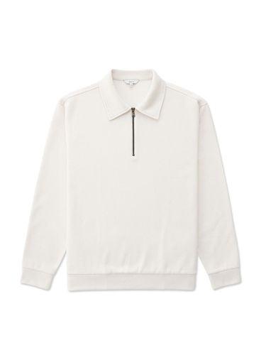 Ponte Collar Zip-Up T-Shirt (White) - STCO - Modalova