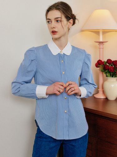 May Puff Sleeve Shirt_Blue - LOOKAST - Modalova