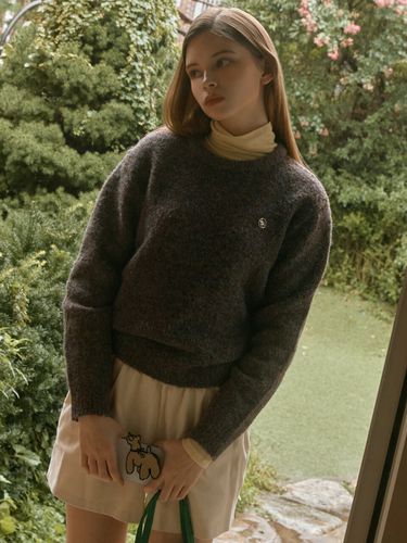 Round Knit Sweater _Dark Brown - ANOETIC - Modalova