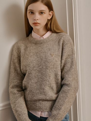 Round Knit Sweater _Beige - ANOETIC - Modalova