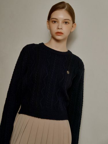 ANC Classic Round Knit Sweater _Navy - ANOETIC - Modalova