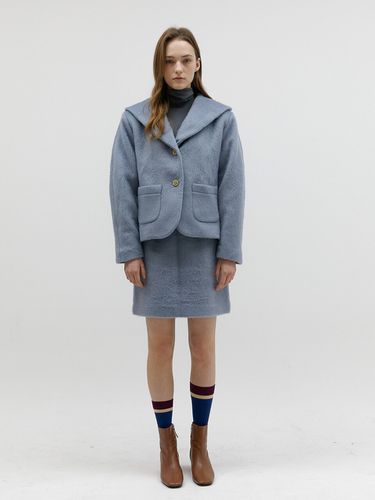 Warm Hair Collar Jacket (Sky Blue) - molto - Modalova