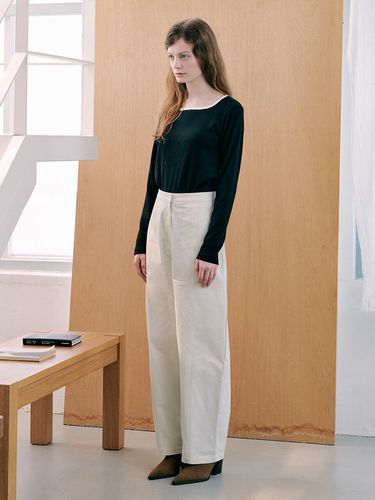 L Round Volume Cotton Pants_Cream - GANISONG - Modalova