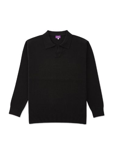 Overfit Solid Knit Sweater (Black) - STCO - Modalova