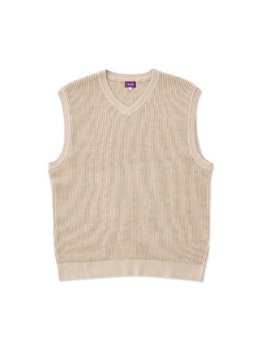 Over Fit V-Neck Knit Vest (Beige) - STCO - Modalova