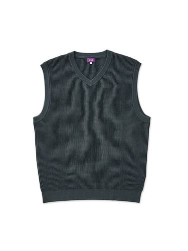 Overfit V-Neck Knit Vest (Green) - STCO - Modalova