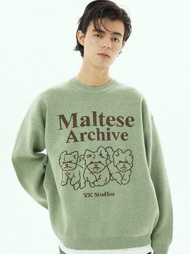 Maltese Archive Line Graphic Knit Pullover [] - WAIKEI - Modalova