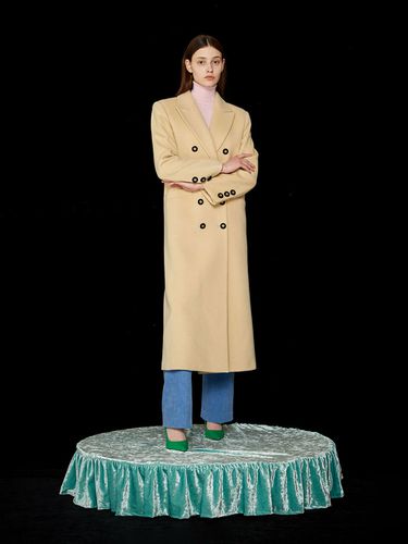 Gold Button Double Coat_Beige - JOHNNY HATES JAZZ - Modalova