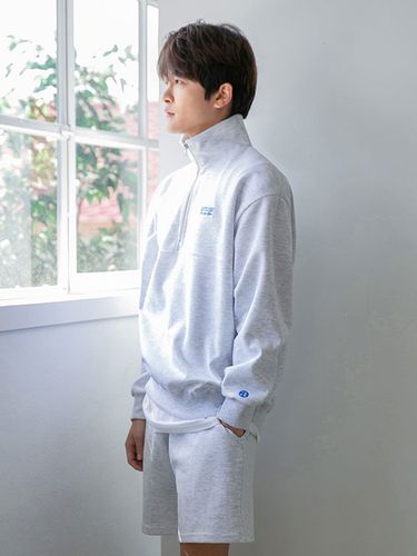 Double Cotton AMUSE Half Zip-Up Sweatshirt - alvinclo - Modalova