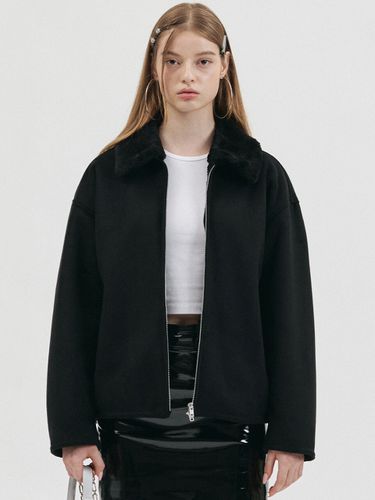 Easy Suede Shearling Jacket_Black - doffsept - Modalova