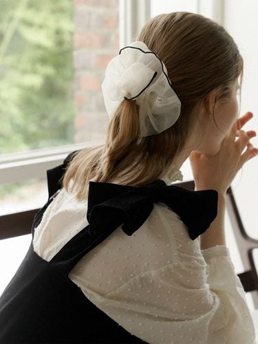 Embroidered Organza Polyester Scrunchie - AMONG - Modalova