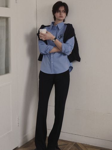 Slit Boots Cut Slacks _Navy - CITYBREEZE - Modalova