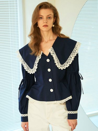 Big Collar Lace Blouse_Navy - JOHNNY HATES JAZZ - Modalova