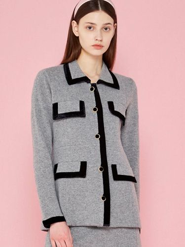 Contrasted Single Knit Jacket_Gray - JOHNNY HATES JAZZ - Modalova