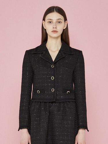 Cropped Tweed Collar Jacket_Black - JOHNNY HATES JAZZ - Modalova