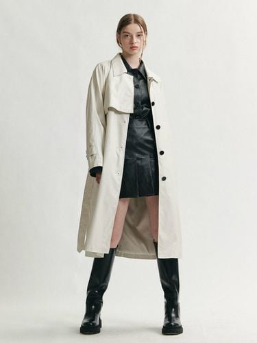 Faux Leather Trench Coat - doffsept - Modalova